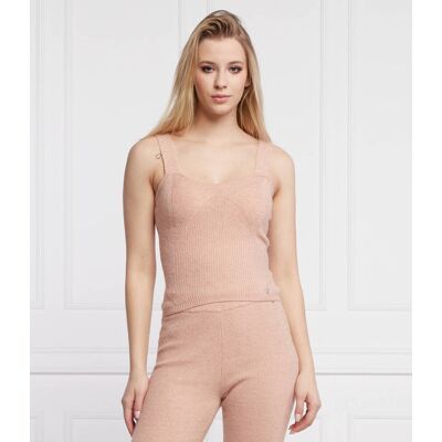 Guess Top SERENA Slim Fit pudrowy róż XS Guess Top SERENA Slim Fit pudrowy róż XS