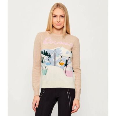 ST.Barth Sweter NEW QUEEN C ST.Barth x St. Moritz Slim Fit z dodatkiem wełny i kaszmiru beżowy S ST.Barth Sweter NEW QUEEN C ST.Barth x St. Moritz Slim Fit z dodatkiem wełny i kaszmiru beżowy S
