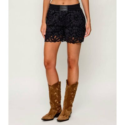 AllSaints Koronkowe szorty Amelie Relaxed fit czarny L AllSaints Koronkowe szorty Amelie Relaxed fit czarny L