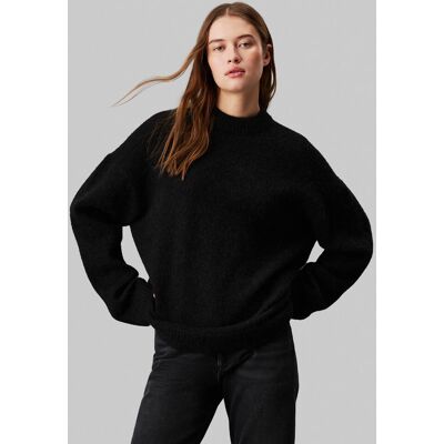 Calvin Klein Jeans Sweter Loose fit z dodatkiem wełny czarny XL Calvin Klein Jeans Sweter Loose fit z dodatkiem wełny czarny XL