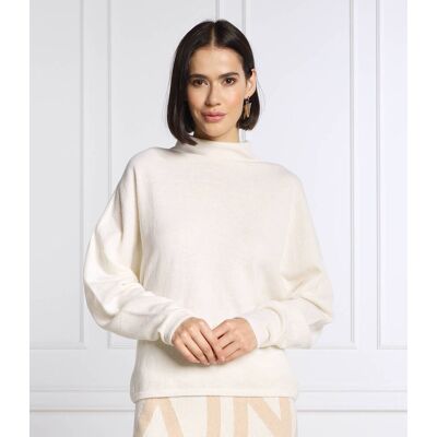 Liviana Conti Wełniany sweter Regular Fit biały 40 Liviana Conti Wełniany sweter Regular Fit biały 40