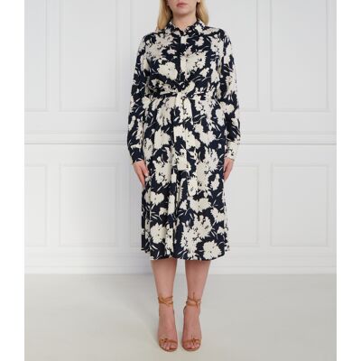 Persona by Marina Rinaldi Sukienka z paskiem plus size granatowy 42 Persona by Marina Rinaldi Sukienka z paskiem plus size granatowy 42