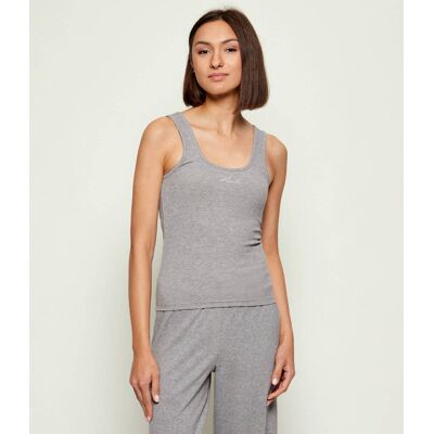Karl Lagerfeld Top Signature Lurex Slim Fit szary S Karl Lagerfeld Top Signature Lurex Slim Fit szary S