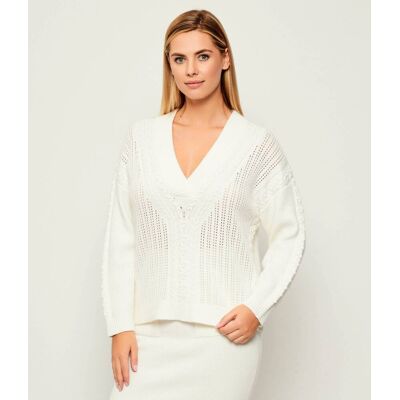 Guess Sweter ETSUKO Relaxed fit biały XS Guess Sweter ETSUKO Relaxed fit biały XS