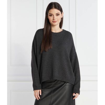 Liviana Conti Sweter Regular Fit z dodatkiem kaszmiru grafitowy S Liviana Conti Sweter Regular Fit z dodatkiem kaszmiru grafitowy S