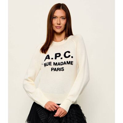 A.P.C. Wełniany sweter Alissa Regular Fit ecru XS A.P.C. Wełniany sweter Alissa Regular Fit ecru XS