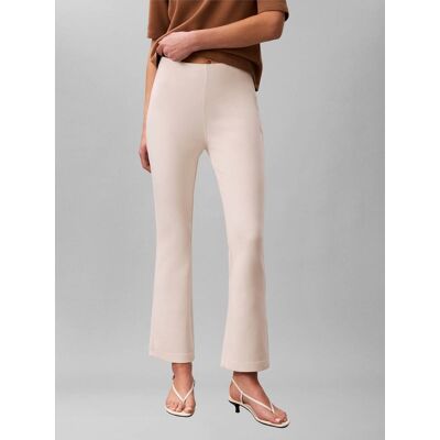 Calvin Klein Spodnie Spacer flare fit ecru M Calvin Klein Spodnie Spacer flare fit ecru M