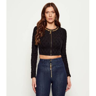 Elisabetta Franchi Sweter Cropped Fit czarny 36 Elisabetta Franchi Sweter Cropped Fit czarny 36