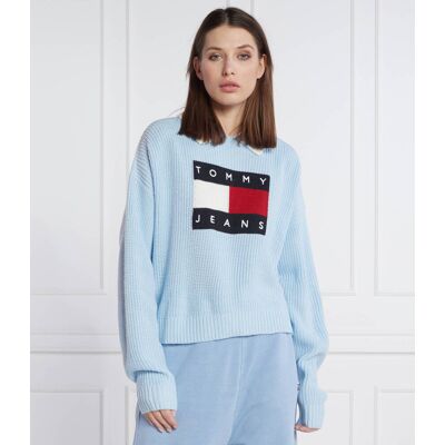 Tommy Jeans Sweter FLAG Regular Fit błękitny XS Tommy Jeans Sweter FLAG Regular Fit błękitny XS