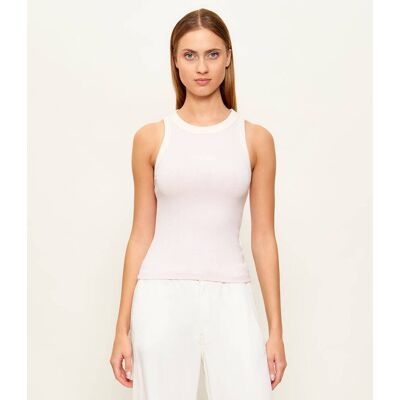 Guess Jeans Top RINGER Slim Fit pudrowy róż M Guess Jeans Top RINGER Slim Fit pudrowy róż M