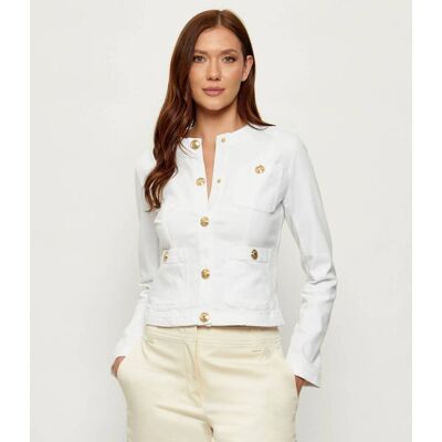 Liu Jo Jeans Kurtka jeansowa Slim Fit biały 38 Liu Jo Jeans Kurtka jeansowa Slim Fit biały 38