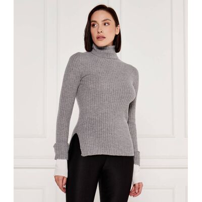 Pinko Wełniany sweter KANAANI Regular Fit z dodatkiem kaszmiru szary M Pinko Wełniany sweter KANAANI Regular Fit z dodatkiem kaszmiru szary M
