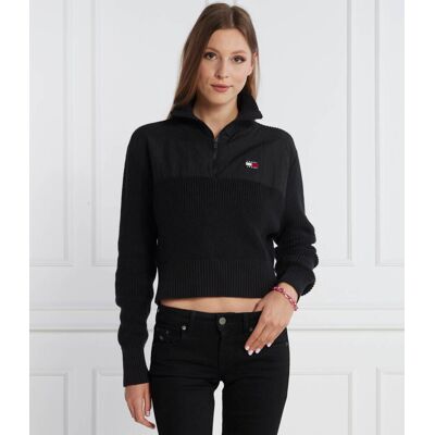 Tommy Jeans Sweter Regular Fit czarny S Tommy Jeans Sweter Regular Fit czarny S