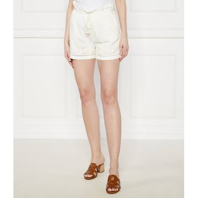 TWINSET Szorty Loose fit z dodatkiem lnu biały 38 TWINSET Szorty Loose fit z dodatkiem lnu biały 38