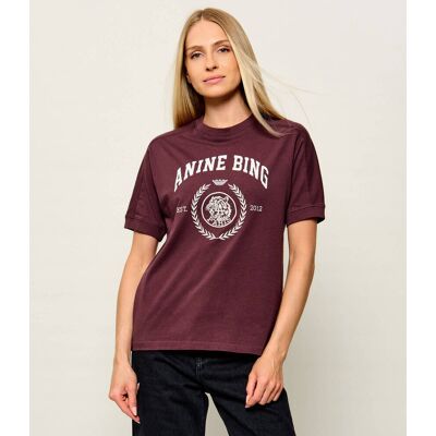 Anine Bing T-shirt Jaylin Regular Fit bordowy XS Anine Bing T-shirt Jaylin Regular Fit bordowy XS