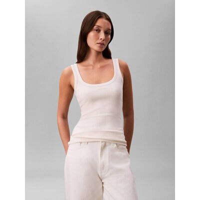 Calvin Klein Top Slim Fit ecru S Calvin Klein Top Slim Fit ecru S