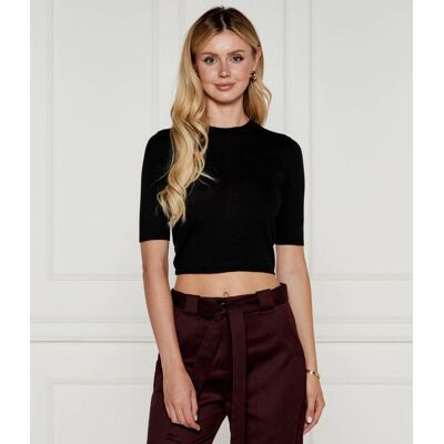 Pinko Wełniany sweter Cropped Fit czarny XL Pinko Wełniany sweter Cropped Fit czarny XL