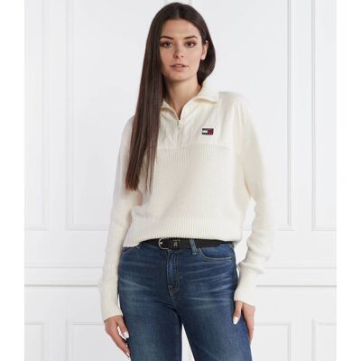 Tommy Jeans Sweter Regular Fit kremowy XL Tommy Jeans Sweter Regular Fit kremowy XL