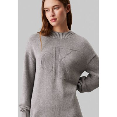 Calvin Klein Jeans Sukienka z dodatkiem wełny szary XS Calvin Klein Jeans Sukienka z dodatkiem wełny szary XS