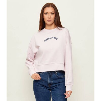 Guess Jeans Bluza DROP Regular Fit pudrowy róż S Guess Jeans Bluza DROP Regular Fit pudrowy róż S