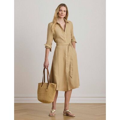Polo Ralph Lauren LAUREN RALPH LAUREN Lniana sukienka Adalina beżowy S Polo Ralph Lauren LAUREN RALPH LAUREN Lniana sukienka Adalina beżowy S