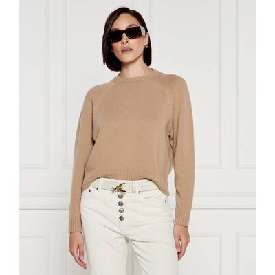 Weekend MaxMara Wełniany sweter Gabbia Regular Fit camel L Weekend MaxMara Wełniany sweter Gabbia Regular Fit camel L