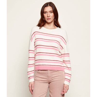 Marc Cain Sweter Loose fit z dodatkiem wełny i kaszmiru ecru 34 Marc Cain Sweter Loose fit z dodatkiem wełny i kaszmiru ecru 34