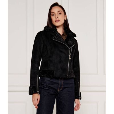 Patrizia Pepe Dwustronna kurtka Cropped Fit czarny 40 Patrizia Pepe Dwustronna kurtka Cropped Fit czarny 40
