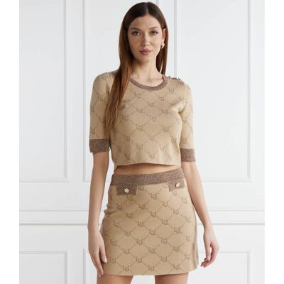 Liu Jo Sweter Cropped Fit brązowy L Liu Jo Sweter Cropped Fit brązowy L