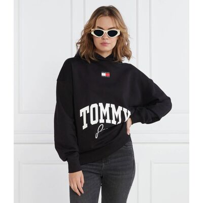 Tommy Jeans Bluza NEW VARSITY Oversize fit czarny XS Tommy Jeans Bluza NEW VARSITY Oversize fit czarny XS