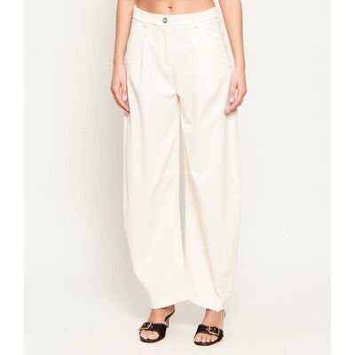 Pinko Spodnie RACHEL Relaxed fit kremowy 34 Pinko Spodnie RACHEL Relaxed fit kremowy 34