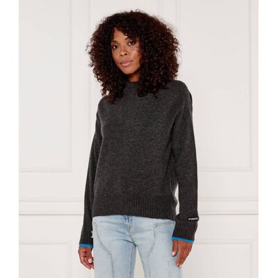Pinko Wełniany sweter DONSKOY Regular Fit z dodatkiem kaszmiru grafitowy XS Pinko Wełniany sweter DONSKOY Regular Fit z dodatkiem kaszmiru grafitowy XS