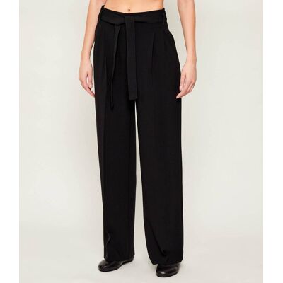 Boss BLACK Spodnie Tapiana Relaxed fit czarny 42 Boss BLACK Spodnie Tapiana Relaxed fit czarny 42