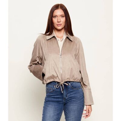 Liu Jo Kurtka bomber Cropped Fit beżowy 36 Liu Jo Kurtka bomber Cropped Fit beżowy 36