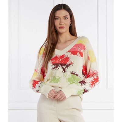 Desigual Sweter Loose fit beżowy XL Desigual Sweter Loose fit beżowy XL