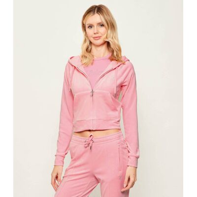 Juicy Couture Bluza MADISON Cropped Fit pudrowy róż XL Juicy Couture Bluza MADISON Cropped Fit pudrowy róż XL