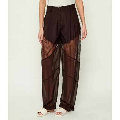 Pinko Spodnie NACY Loose fit brązowy 34 Pinko Spodnie NACY Loose fit brązowy 34