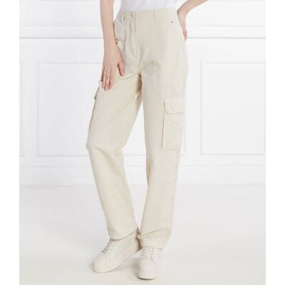 Tommy Jeans Spodnie cargo TJW HARPER HR CARGO PANT Tapered fit ecru 25/30 Tommy Jeans Spodnie cargo TJW HARPER HR CARGO PANT Tapered fit ecru 25/30