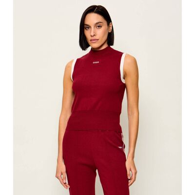 Guess ACTIVE Top LAURENE Regular Fit bordowy M Guess ACTIVE Top LAURENE Regular Fit bordowy M
