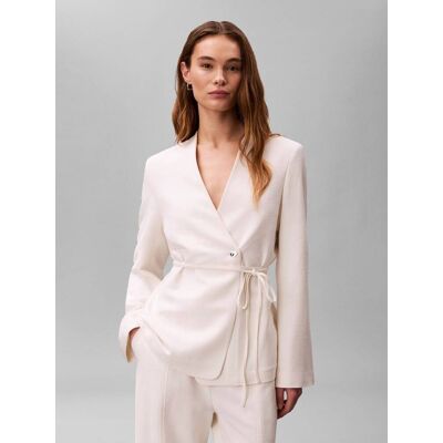 Calvin Klein Marynarka Regular Fit ecru L Calvin Klein Marynarka Regular Fit ecru L