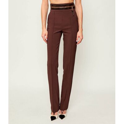Elisabetta Franchi Spodnie Slim Fit brązowy 42 Elisabetta Franchi Spodnie Slim Fit brązowy 42