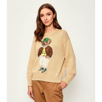 Polo Ralph Lauren Sweter Regular Fit beżowy XL Polo Ralph Lauren Sweter Regular Fit beżowy XL
