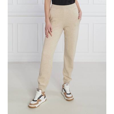 Calvin Klein Spodnie dzianinowe Regular Fit z dodatkiem kaszmiru beżowy S Calvin Klein Spodnie dzianinowe Regular Fit z dodatkiem kaszmiru beżowy S
