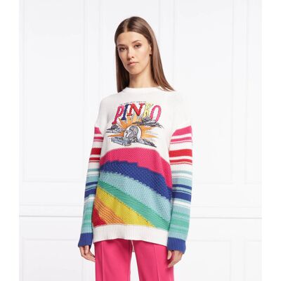 Pinko Sweter Relaxed fit biały S Pinko Sweter Relaxed fit biały S