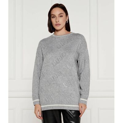 Liu Jo Sport Sweter Regular Fit z dodatkiem wełny szary XS Liu Jo Sport Sweter Regular Fit z dodatkiem wełny szary XS