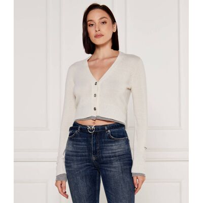 Pinko Wełniany kardigan CHAUSIE Cropped Fit Cropped Fit z dodatkiem kaszmiru kremowy L Pinko Wełniany kardigan CHAUSIE Cropped Fit Cropped Fit z dodatkiem kaszmiru kremowy L