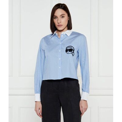Karl Lagerfeld Koszula IKON Cropped Fit błękitny 40 Karl Lagerfeld Koszula IKON Cropped Fit błękitny 40