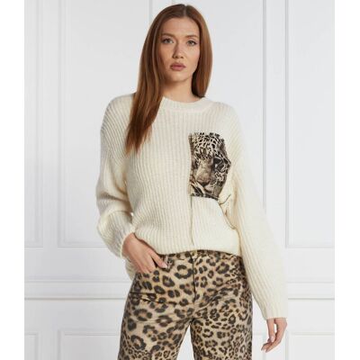 Marc Cain Sweter Regular Fit z dodatkiem wełny kremowy 40 Marc Cain Sweter Regular Fit z dodatkiem wełny kremowy 40