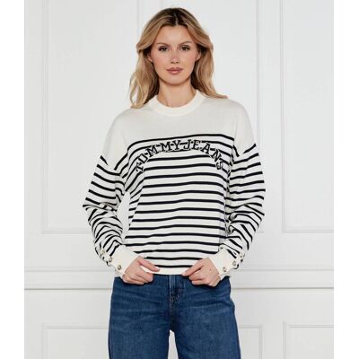 Tommy Jeans Sweter VARSITY Regular Fit ecru L Tommy Jeans Sweter VARSITY Regular Fit ecru L