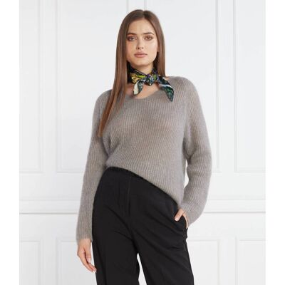MM Wełniany sweter Regular Fit szary S MM Wełniany sweter Regular Fit szary S